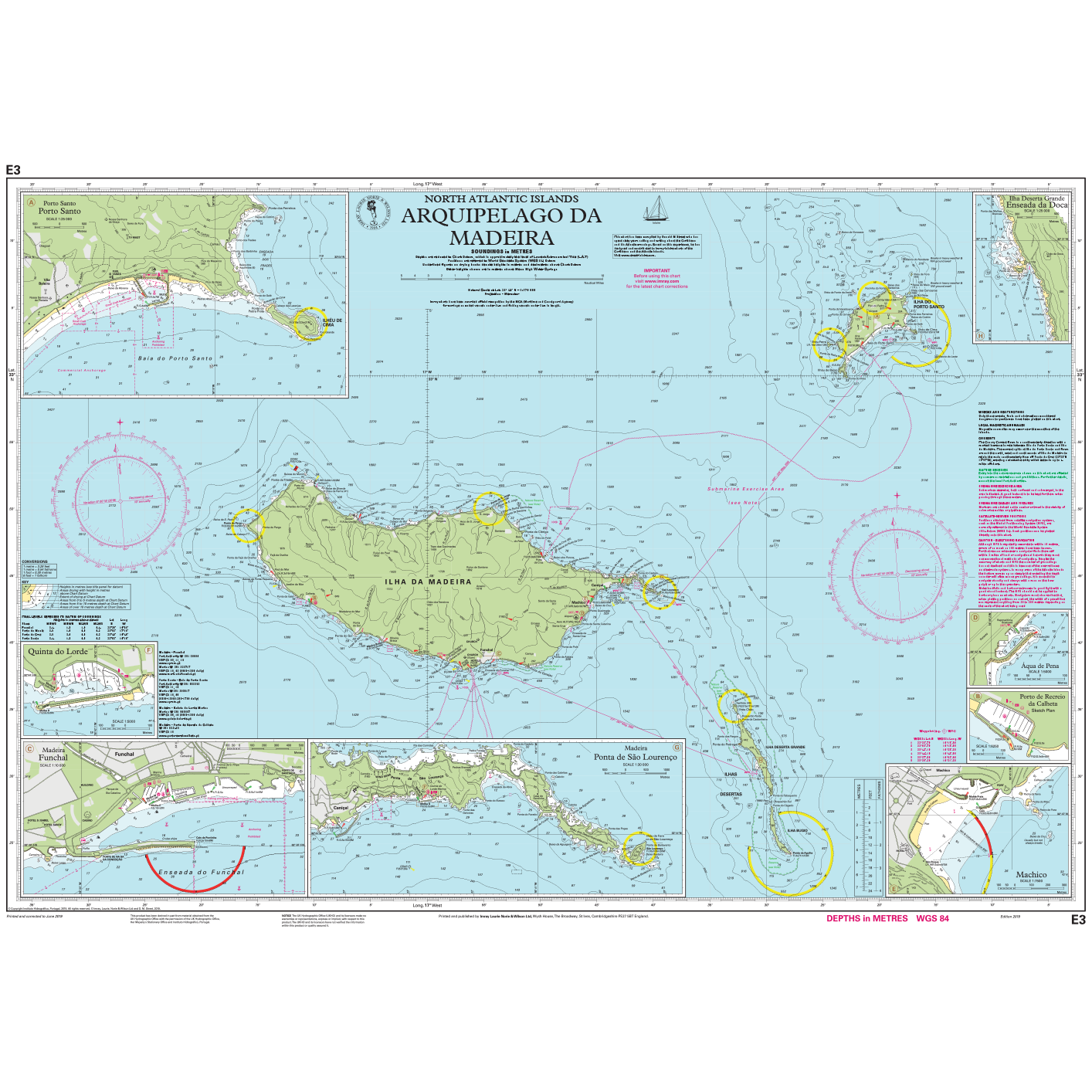 CARTE IMRAY E3 ARQUIPELAGO DE MADEIRA / MADERE