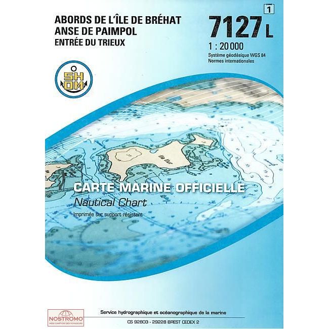 CARTE SHOM 7127L ABORDS DE L'ÎLE DE BRÉHAT - ANSE DE PAIMPOL - ENTRÉE DU TRIEUX
