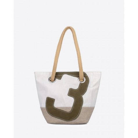 SAC A MAIN LEGENDE DACRON LIN CUIR KAKI 727 SAILBAGS