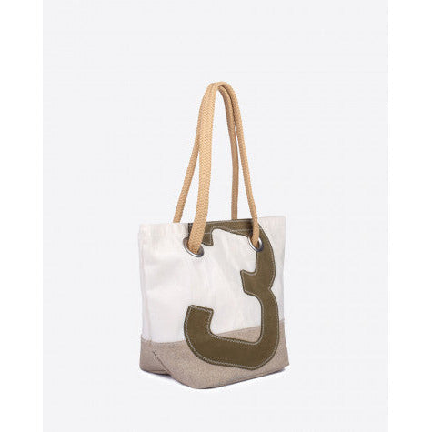 SAC A MAIN LEGENDE DACRON LIN CUIR KAKI 727 SAILBAGS