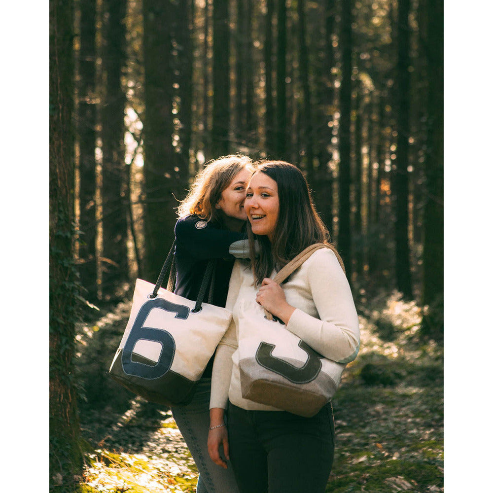 SAC A MAIN LEGENDE DACRON LIN CUIR KAKI 727 SAILBAGS