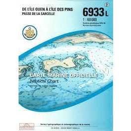 CARTE SHOM 6933L ILE OUEN-ILE DES PINS