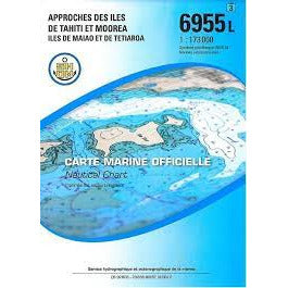 CARTE SHOM 6955L APPROCHES TAHITI MOOREA