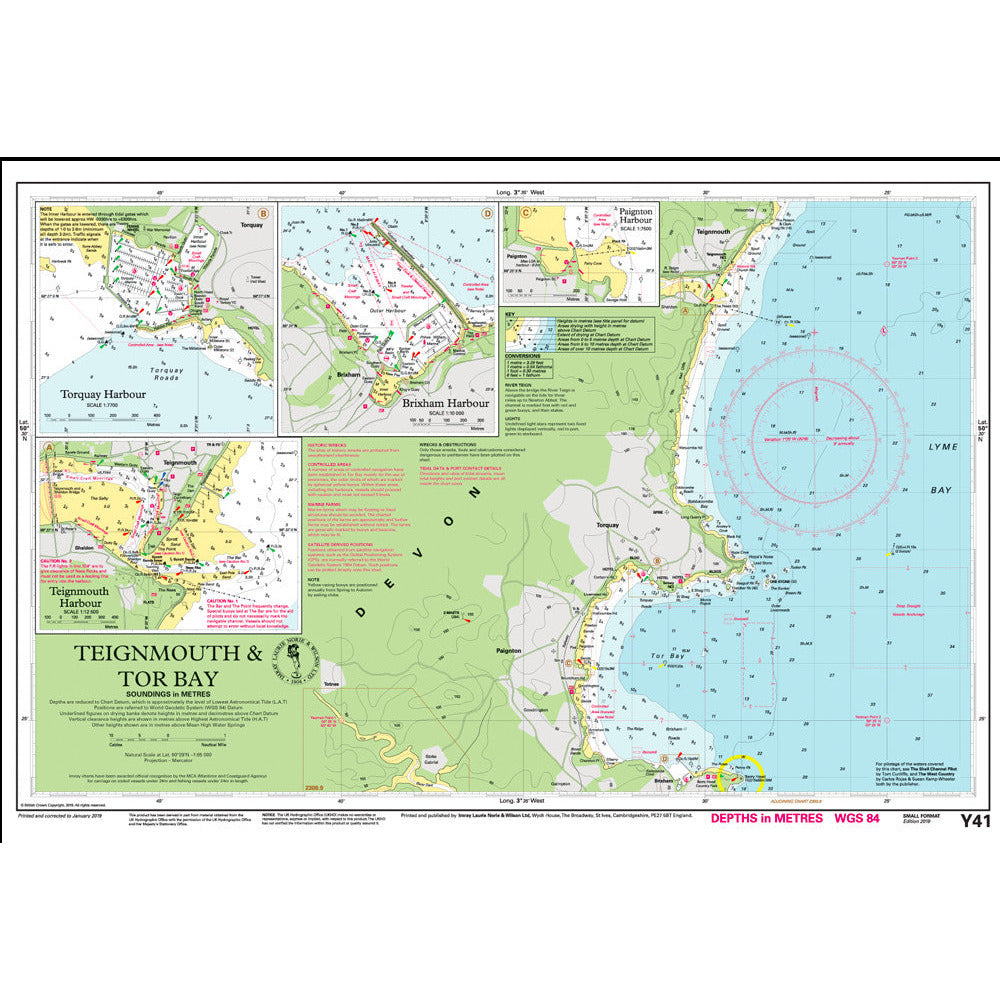 CARTE IMRAY Y41 TEIGNMOUTH AND TOR BAY