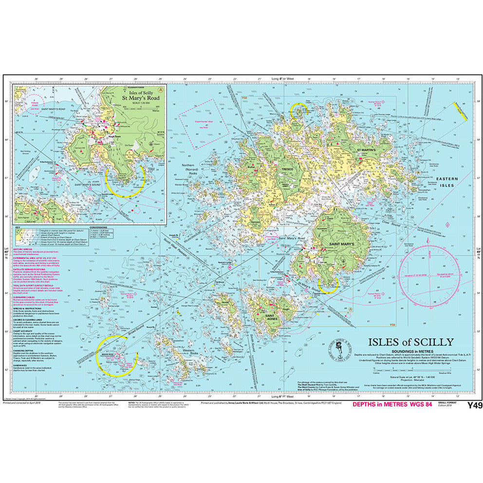 CARTE IMRAY Y49 ISLES OF SCILLY