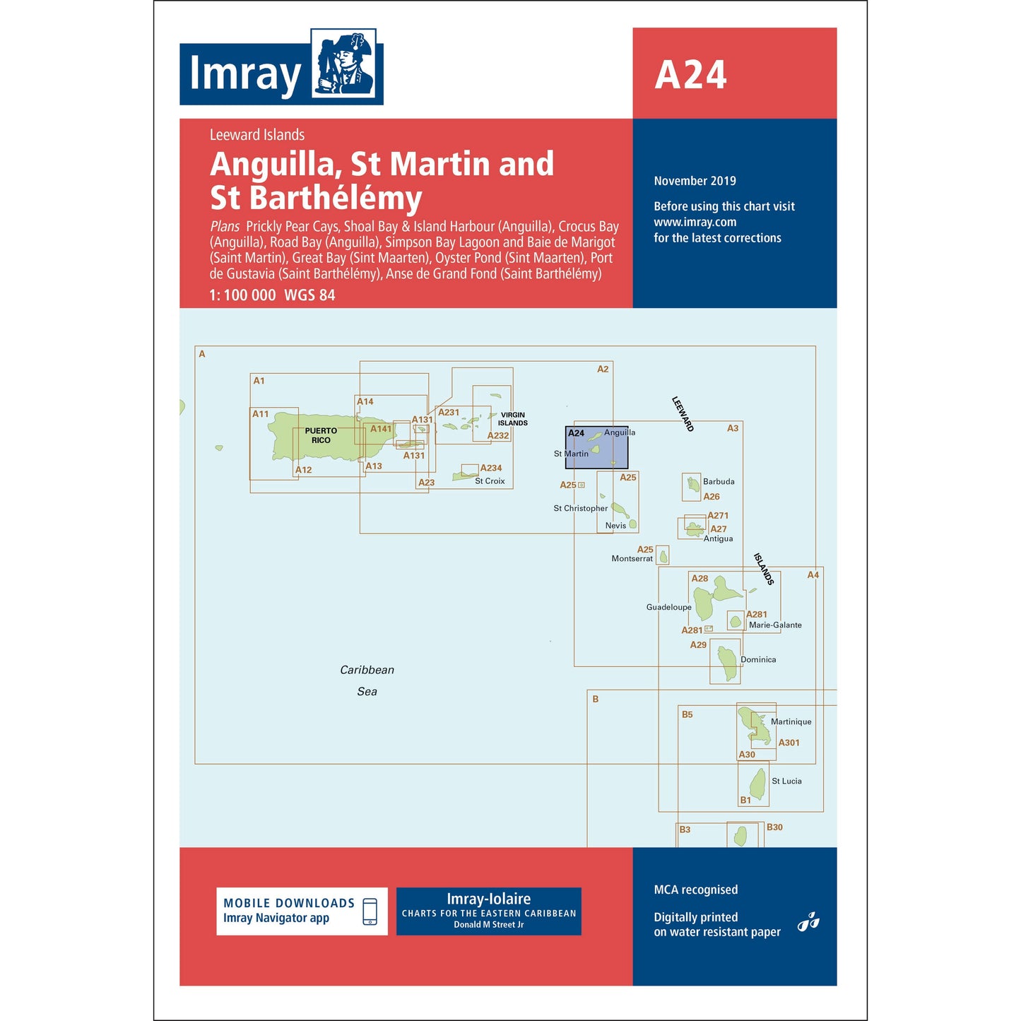 CARTE IMRAY A24 ANGUILLA, St MARTIN & St BARTH