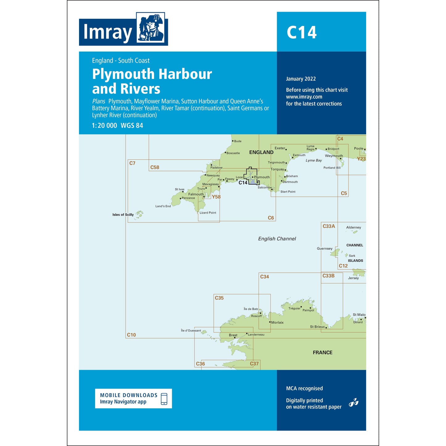 CARTE IMRAY C14 PLYMOUTH HARBOUR AND RIVERS