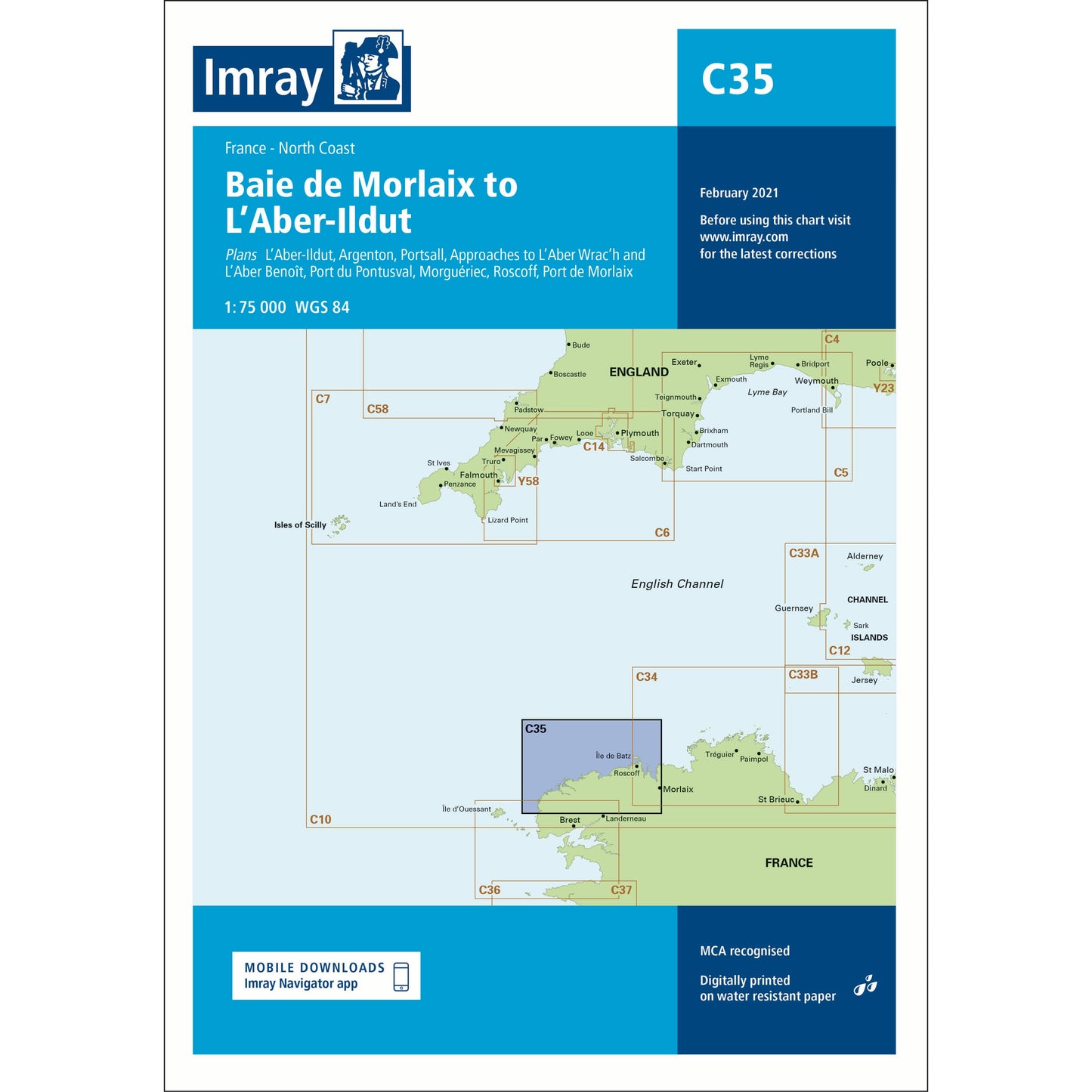 CARTE IMRAY C35 BAIE DE MORLAIX TO L'ABER-ILDUT