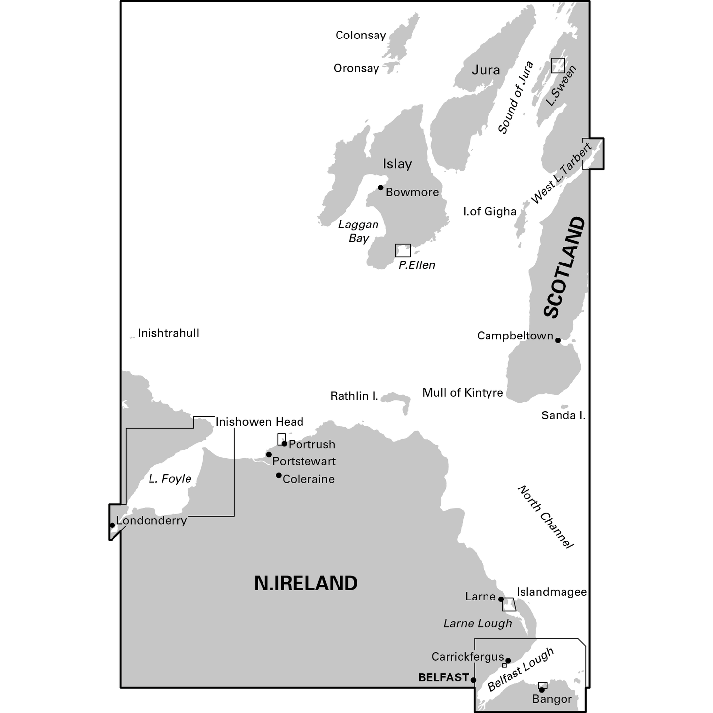 CARTE IMRAY C64 BELFAST LOUGH TO LOUGH FOYLE AND CRINAN