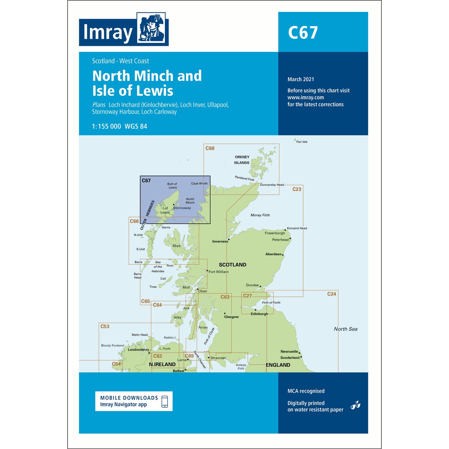 CARTE IMRAY C67 NORTH MINCH AND ISLE OF LEWIS