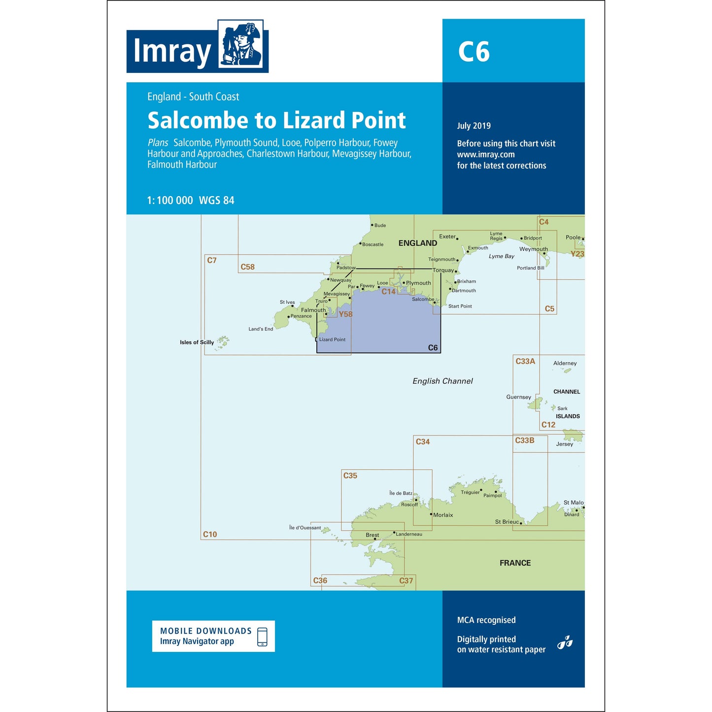 CARTE IMRAY C6 SALCOMBE TO LIZARD PT