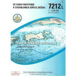 CARTE SHOM 7212L CABO FINISTERRE À CASABLANCA