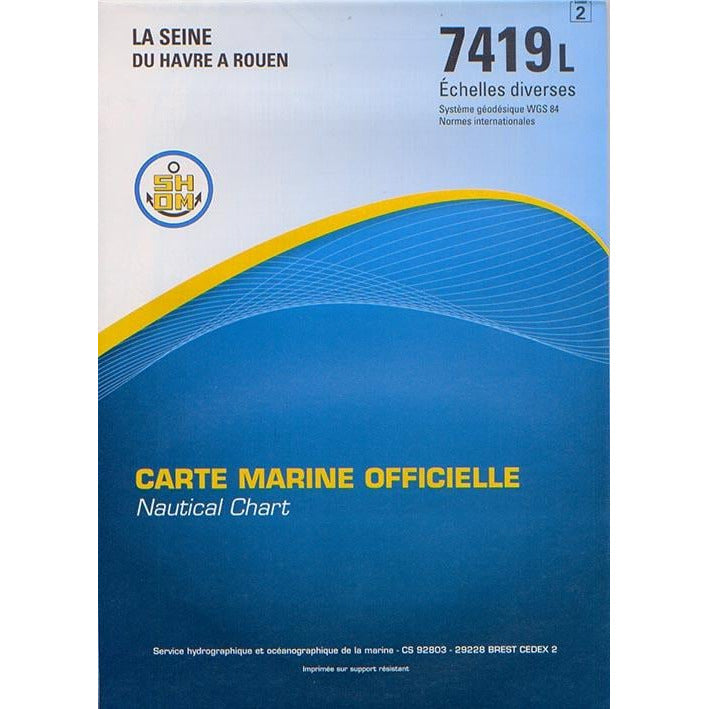 CARTE SHOM 7419L SEINE HAVRE-ROUEN