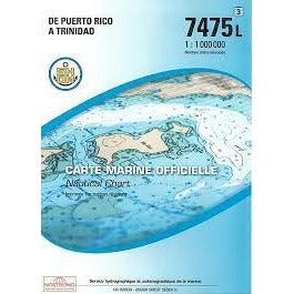 CARTE SHOM 7475L PUERTO RICO - TRINIDAD