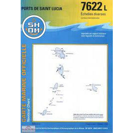 CARTE SHOM 7622L PORTS DE SAINT LUCIA*