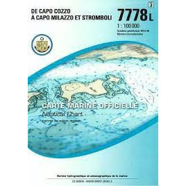 CARTE SHOM 7778L DE CAPO COZZO À CAPO MILAZZO ET STROMBOLI *