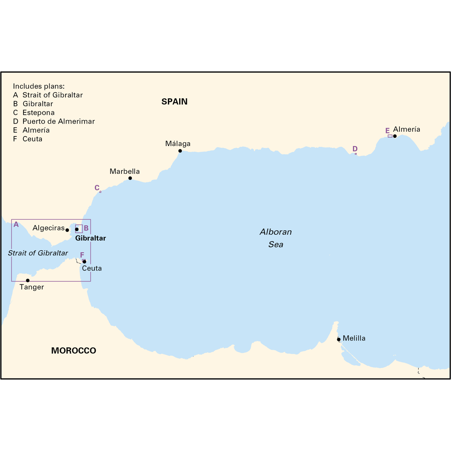 CARTE IMRAY M11 GIBRALTAR TO CABO DE G. & MAROCCO