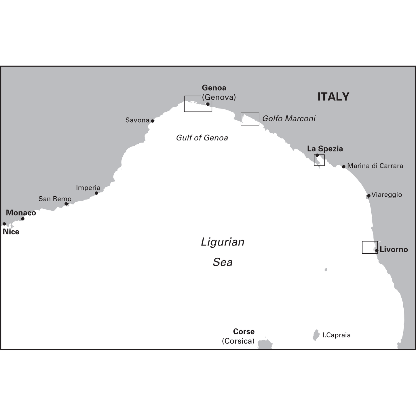 CARTE IMRAY M16 LIGURIAN SEA