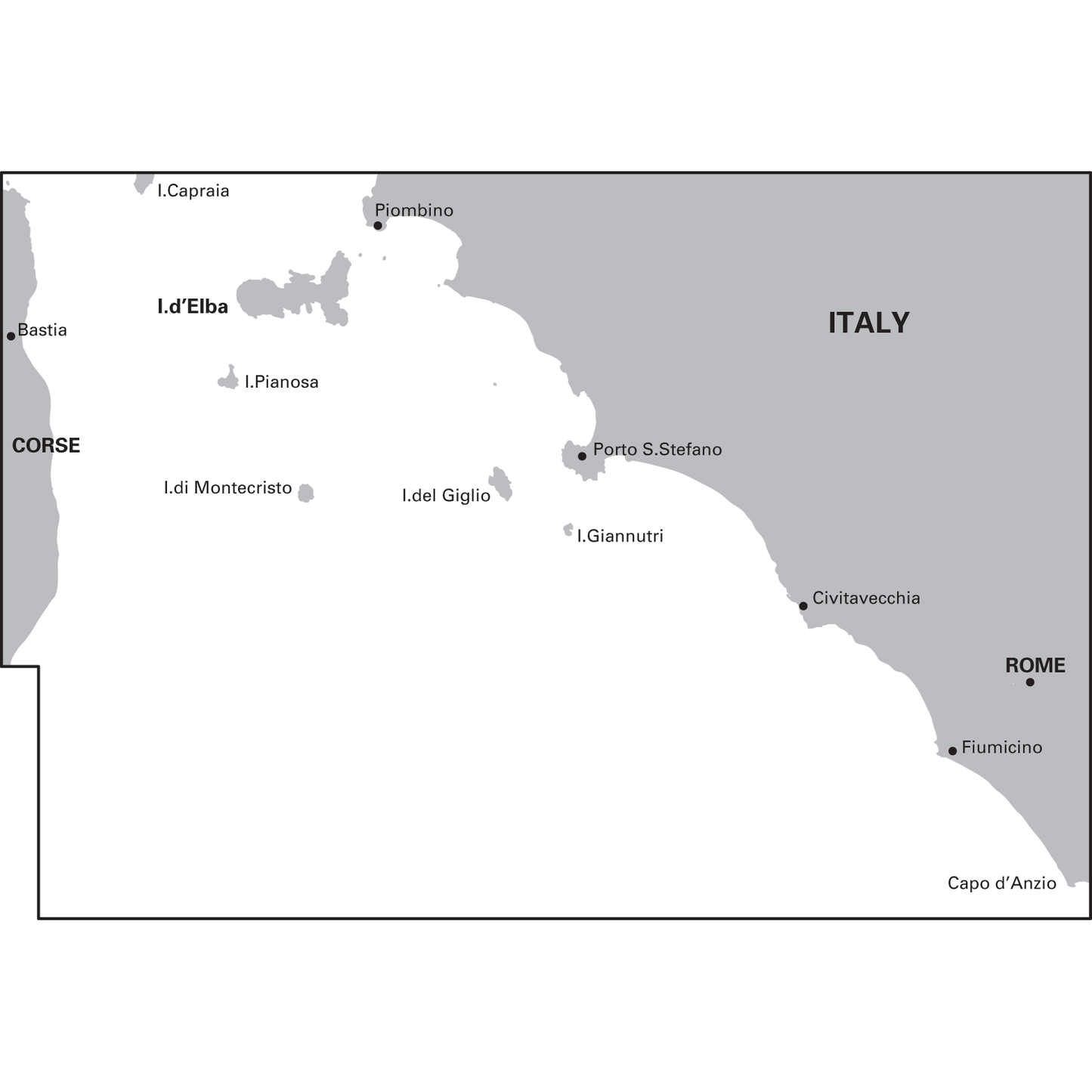 CARTE IMRAY M17 NORTH TUSCAN ISLANDS TO ROME