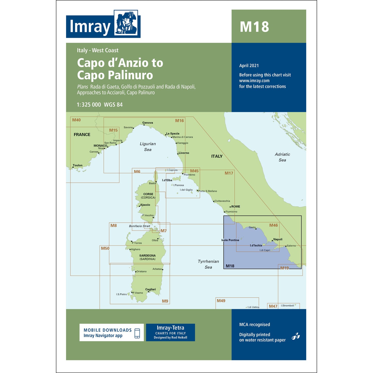 CARTE IMRAY M18 CAPO D ANZIO TO CAPO PALINURO
