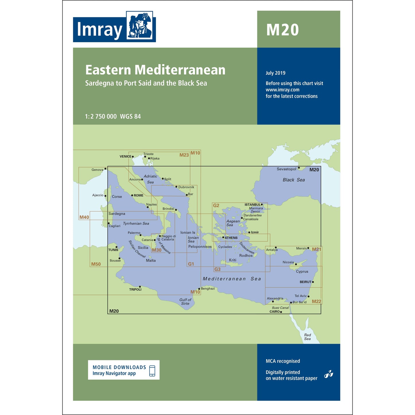 CARTE IMRAY M20 EASTERN MEDITERRANEAN