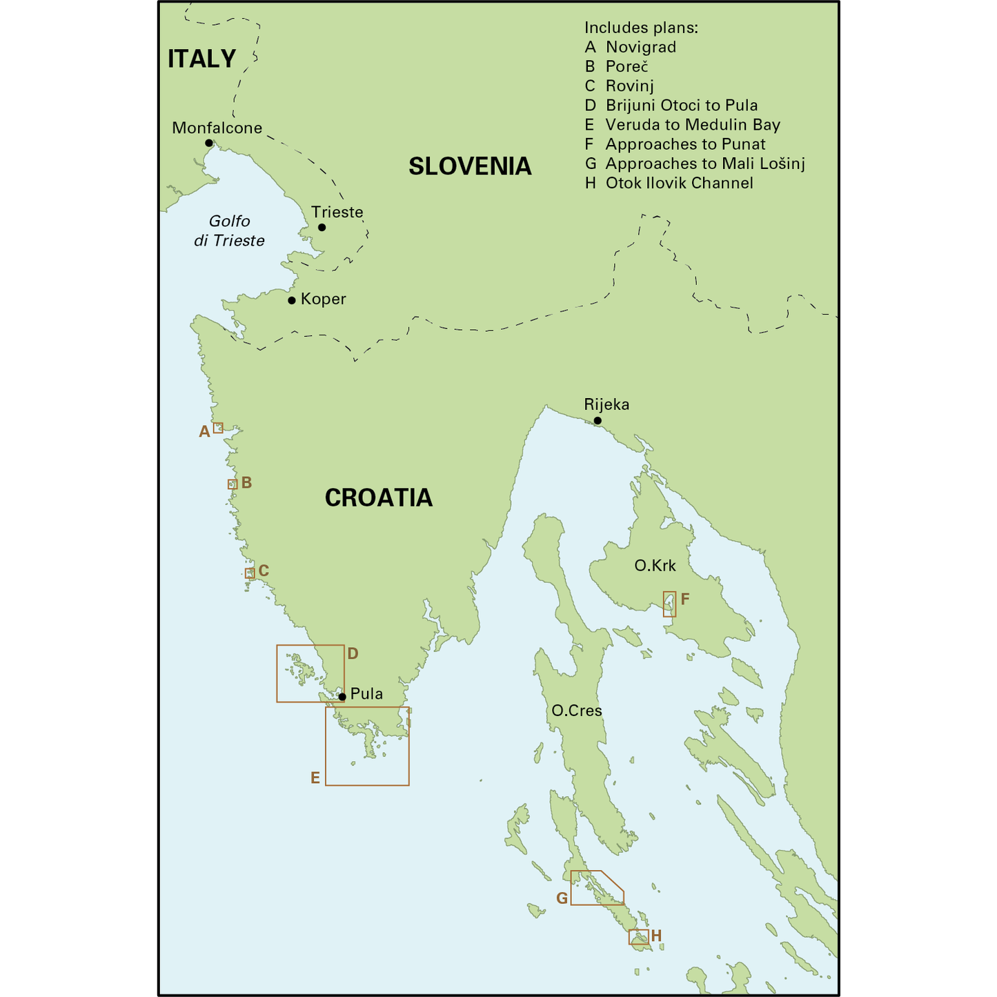 CARTE IMRAY M24 GOLFI DI TRIESTE TO LOSINJ AND RAB