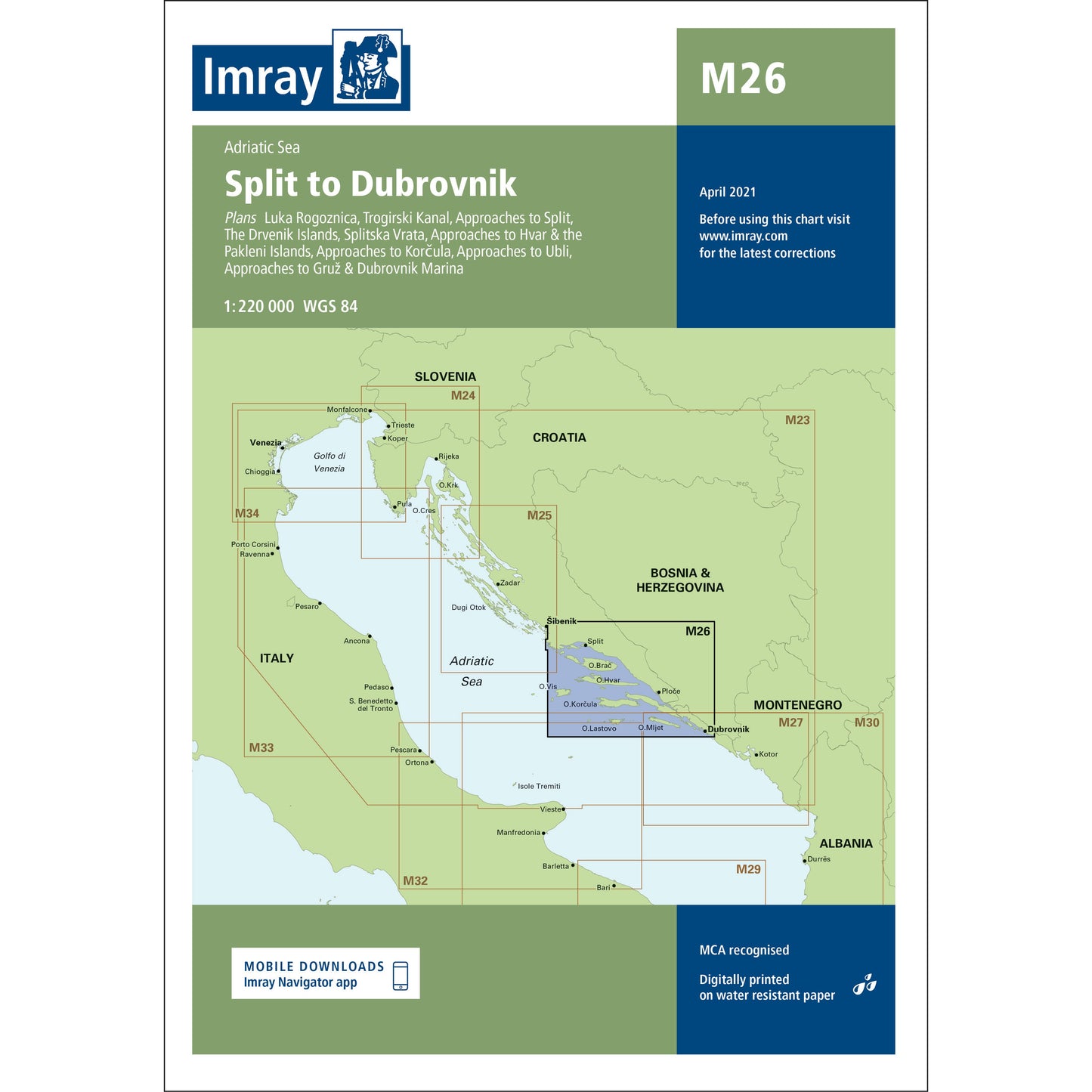 CARTE IMRAY M26 SPLIT TO DUBROVNIK