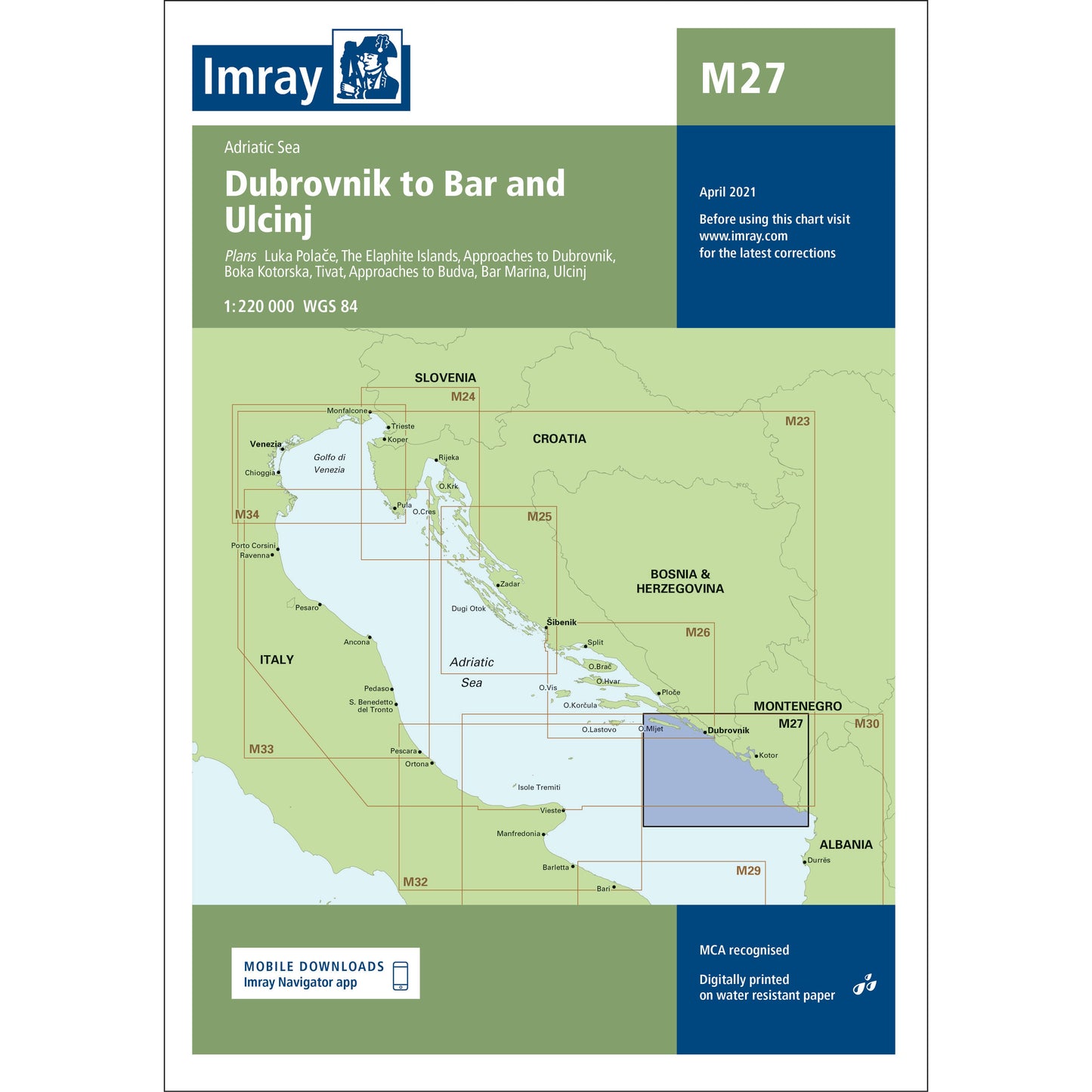 CARTE IMRAY M27 DUBROVNIC TO BAR