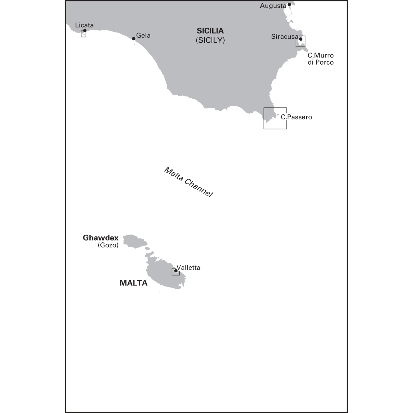 CARTE IMRAY M36 SOUTH COAST OF SICILY TO MALTA
