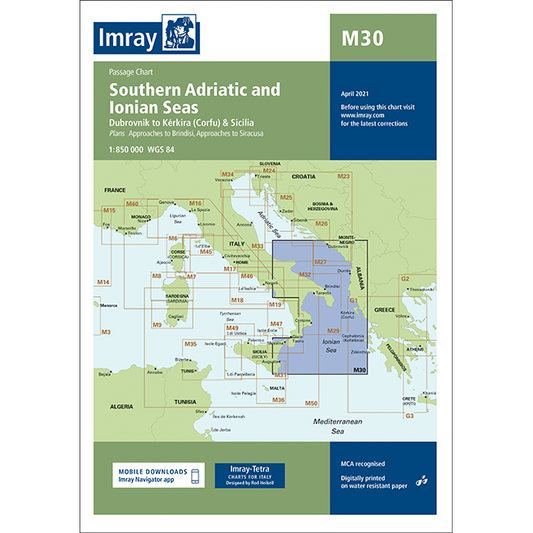 CARTE IMRAY M30 SOUTHERN ADRIATIC & IONIAN SEAS / ADRIATIQUE SUD ET MER IONIENNE