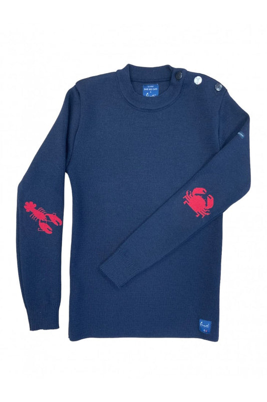 PULL MARIN AJUSTE CRABE ET HOMARD BAIE DES CAPS X AUGUSTIN