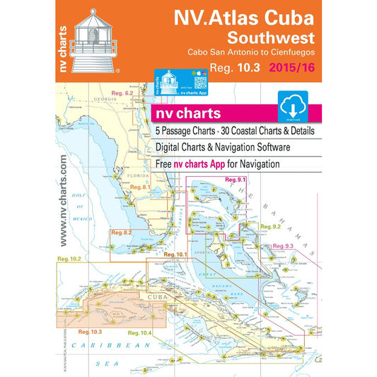 Carte NV Charts Cuba Sud Ouest Reg. 10.3 Cuba Southwest, Cabo de San Antonio to Cienfuegos
