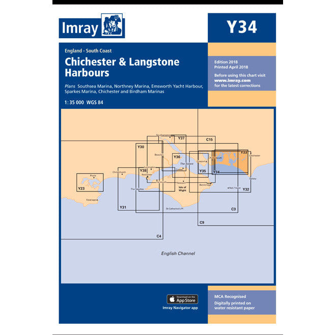 CARTE IMRAY Y34 CHICHESTER AND LANGSTONE HARBOURS
