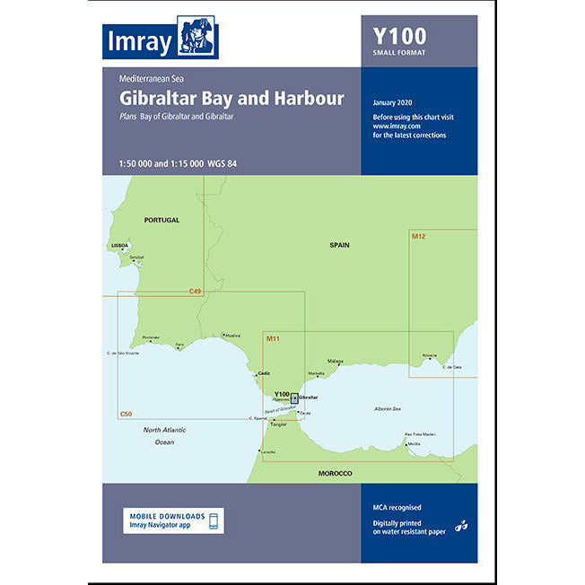 CARTE IMRAY Y100 GIBRALTAR BAY AND HARBOUR