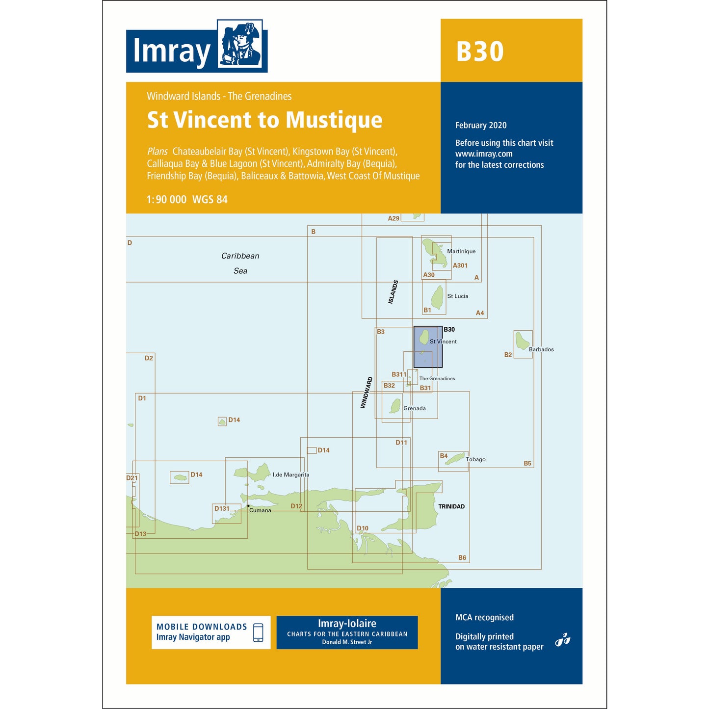 CARTE IMRAY B30 St VINCENT TO MUSTIQUE