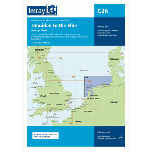 CARTE IMRAY C26 IJMUIDEN TO DIE ELBE