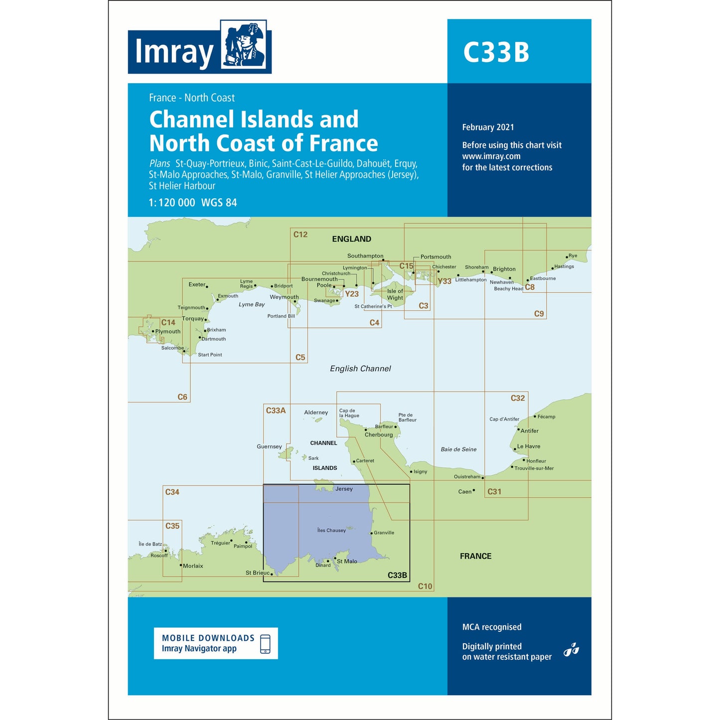 CARTE IMRAY C33B CHANNEL ISLANDS-NORTH FRANCE