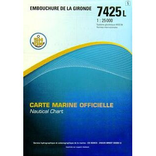 CARTE SHOM 7425L EMBOUCHURE DE LA GIRONDE