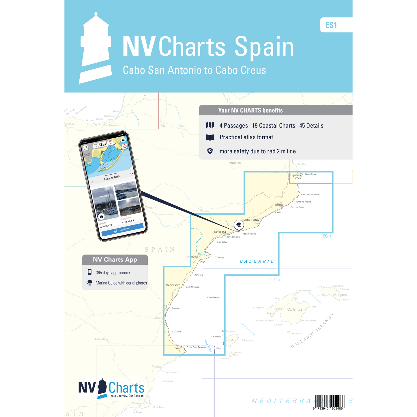 Carte NV Charts Espagne ES1 - Cabo Creus to Cabo San Antonio