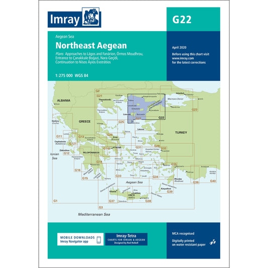 CARTE IMRAY G22 GRECE :NORTHWEAST AEGEA