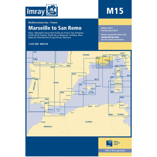 CARTE IMRAY M15 MARSEILLE-GENOVA-CALVI