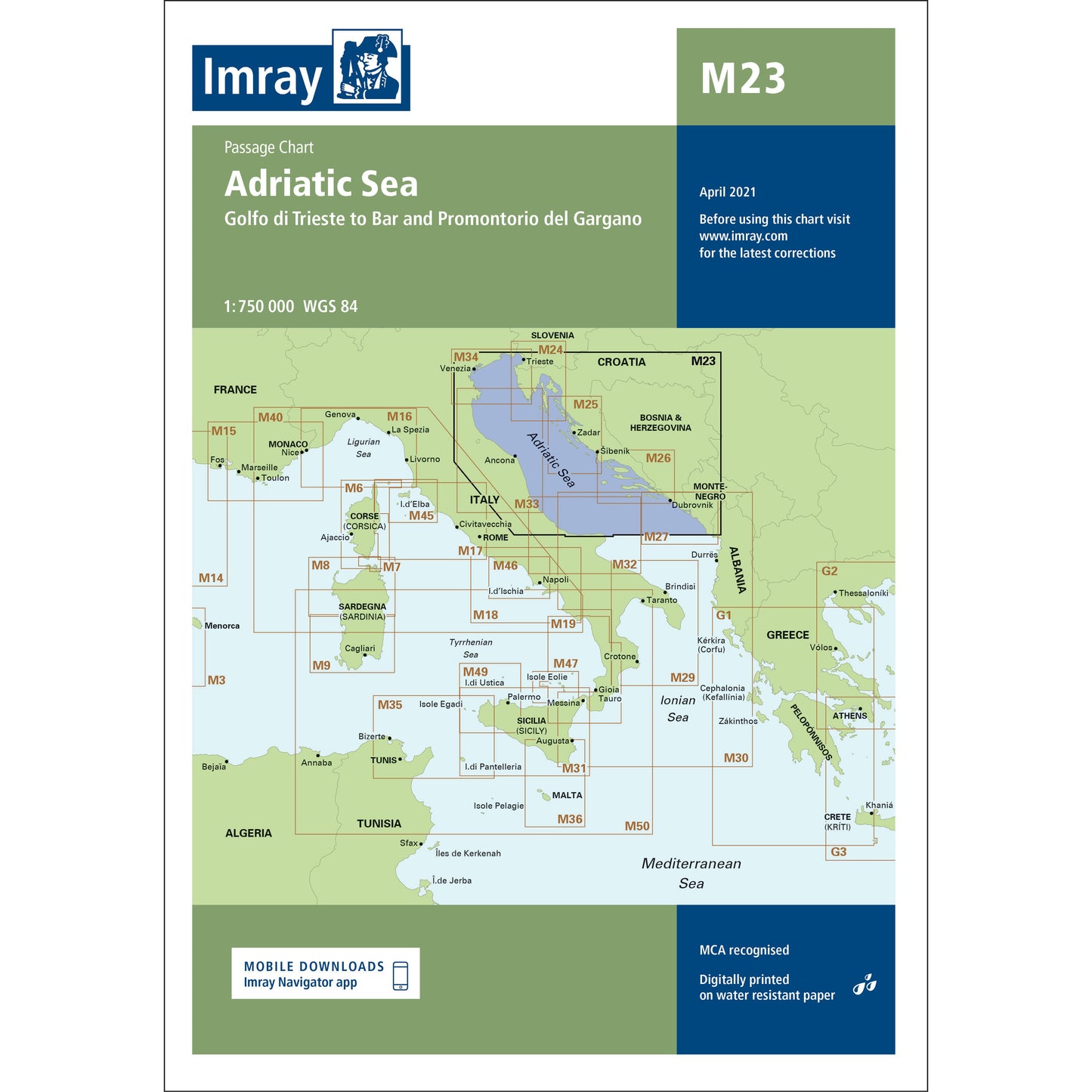 CARTE IMRAY M23 ADRIATIC SEA