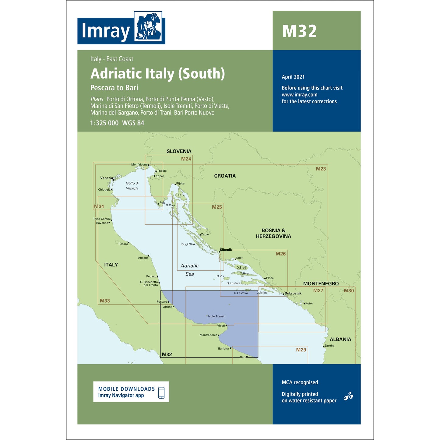 CARTE IMRAY M32 ADRIATIC ITALY SOUTH