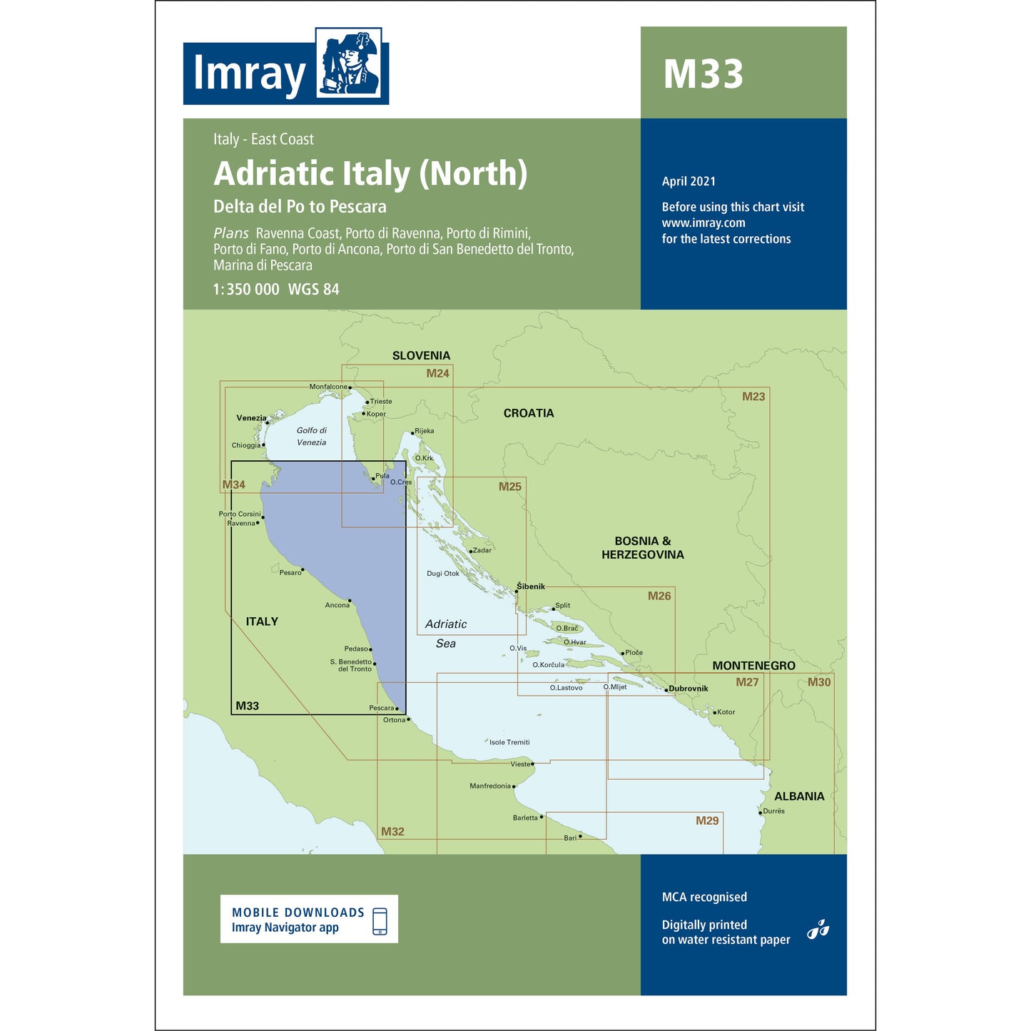 CARTE IMRAY M33 ADRIATIC ITALY (NORTH)