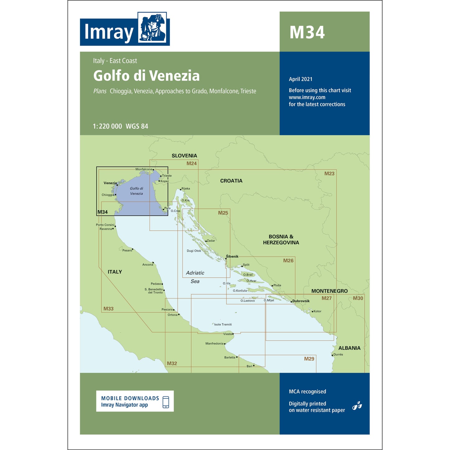 CARTE IMRAY M34 GOLFO DI VENEZIA