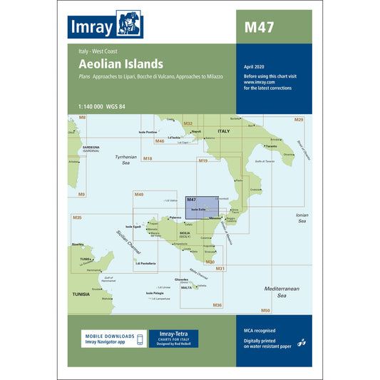CARTE IMRAY M47 AEOLIAN ISLANDS