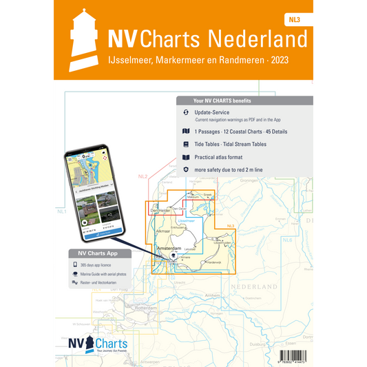 Carte NV Charts Pays-Bas NL3 - IJSSELMEER EN RANDMEEREN