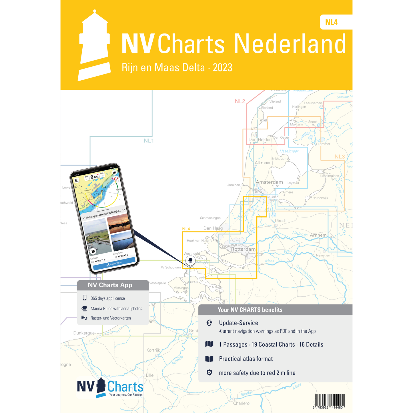 Carte NV Charts Pays-Bas NL4 - RIJN & MAAS DELTA