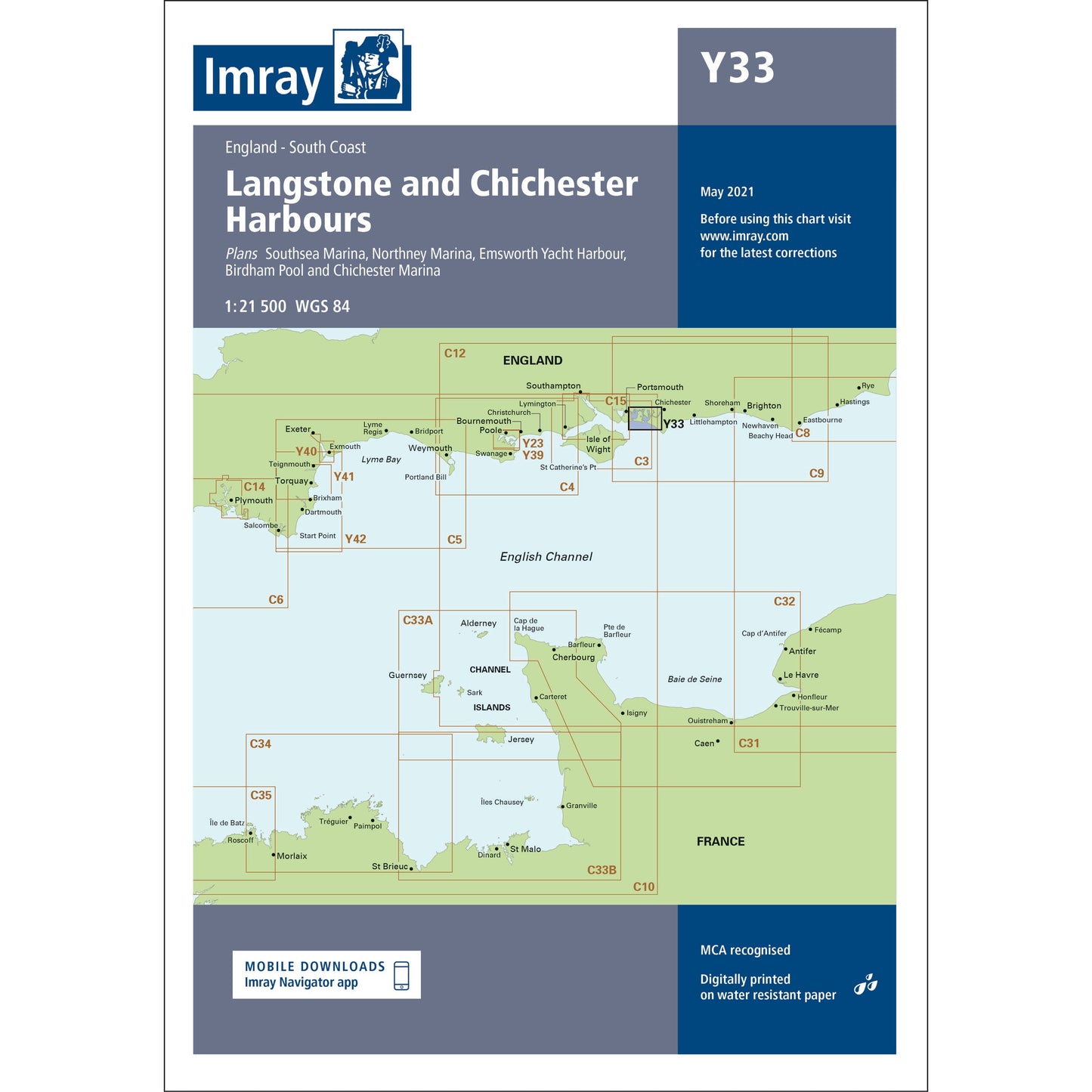 CARTE IMRAY Y33 LANGSTONE AND CHCHESTER HARBOURS
